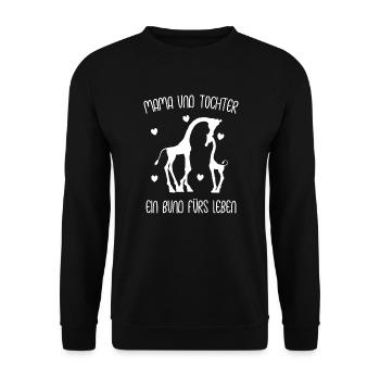 Mom and daughter made a bond for life - Unisex Sweatshirt - black - Front - Alina (178cm) & Michal (187cm)