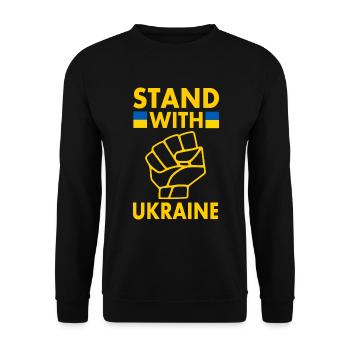 stand with ukraine - Unisex Sweatshirt - black - Front - Alina (178cm) & Michal (187cm)