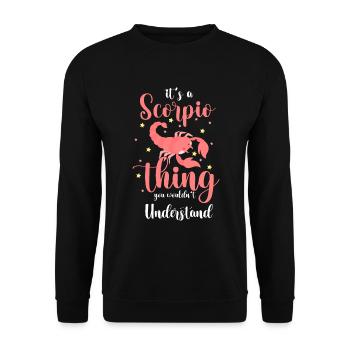 Horoskop Geburtstag Konstellation Oktober - Unisex Pullover - Schwarz - Vorne - Alina (178cm) & Michal (187cm)