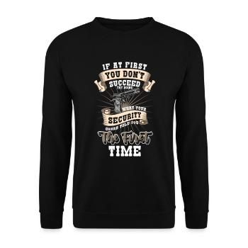 Security guard work - Unisex Sweatshirt - black - Front - Alina (178cm) & Michal (187cm)