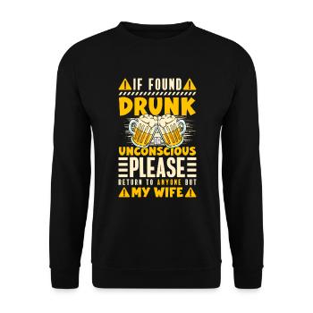 Alkohol Spaß Wochenende - Unisex Pullover - Schwarz - Vorne - Alina (178cm) & Michal (187cm)