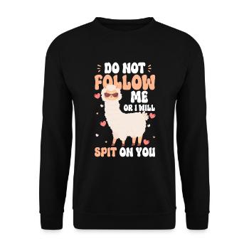 Lama Lamas Animal Doux - Sweat-shirt Unisexe - noir - Devant - Alina (178cm) & Michal (187cm)