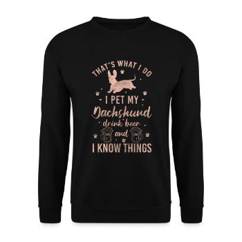 Teckel Propriétaire de chien École canine - Sweat-shirt Unisexe - noir - Devant - Alina (178cm) & Michal (187cm)