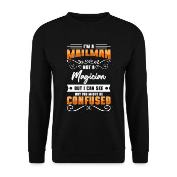 Postman Shipment Courier Service - Unisex Sweatshirt - black - Front - Alina (178cm) & Michal (187cm)