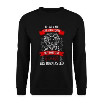 Horoscope zodiac sign Leo - Unisex Sweatshirt - black - Front - Alina (178cm) & Michal (187cm)