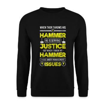 Odin, Nordmann, Thunder, Celtic - Unisex Sweatshirt - black - Front - Alina (178cm) & Michal (187cm)