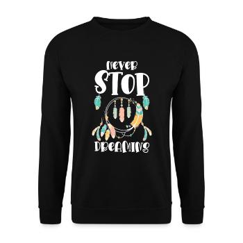 Traum Träumer Spirituell Träumen - Unisex Pullover - Schwarz - Vorne - Alina (178cm) & Michal (187cm)