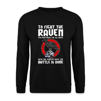 Krähe Germanen Runen - Unisex Pullover - Schwarz - Vorne - Alina (178cm) & Michal (187cm)