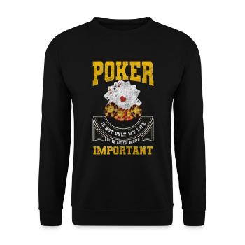 Card Player Cards Blackjack Bluff - Unisex Sweatshirt - black - Front - Alina (178cm) & Michal (187cm)