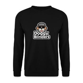 Stilvoller Hund mit Sonnenbrille und Hut mit Hündchen - Unisex Pullover - Schwarz - Vorne - Alina (178cm) & Michal (187cm)