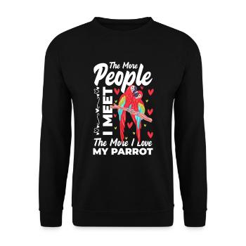 Macaw Animal Habitat Tropics - Unisex Sweatshirt - black - Front - Alina (178cm) & Michal (187cm)