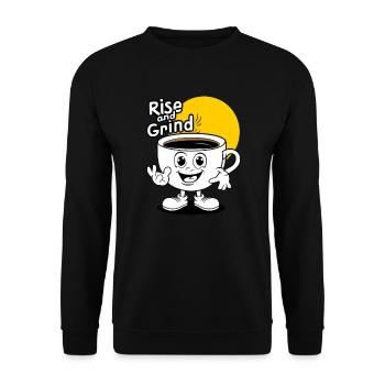 Rise And Grind Coffee - Unisex Sweatshirt - black - Front - Alina (178cm) & Michal (187cm)