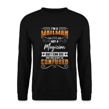 Postman Parcel Work Messenger - Unisex Sweatshirt - black - Front - Alina (178cm) & Michal (187cm)
