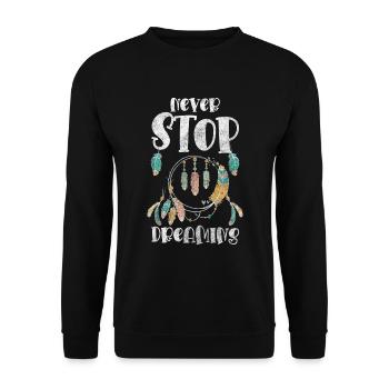 Capteur de rêves Souhait Bonheur Amour - Sweat-shirt Unisexe - noir - Devant - Alina (178cm) & Michal (187cm)