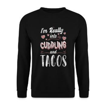 Relationship Partner Cuddly Tenderness - Unisex Sweatshirt - black - Front - Alina (178cm) & Michal (187cm)