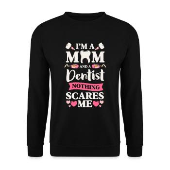 Arzt Bohrer Zahnspange - Unisex Pullover - Schwarz - Vorne - Alina (178cm) & Michal (187cm)