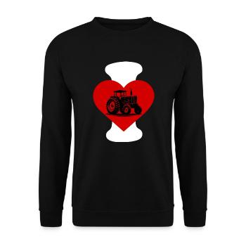 I love Traktor - Unisex Pullover - Schwarz - Vorne - Alina (178cm) & Michal (187cm)