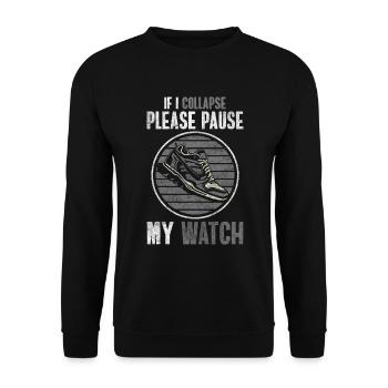 Marathon Running Compétition Finish - Sweat-shirt Unisexe - noir - Devant - Alina (178cm) & Michal (187cm)