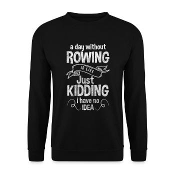 Rudern Sport Muskeln Skullen - Unisex Pullover - Schwarz - Vorne - Alina (178cm) & Michal (187cm)