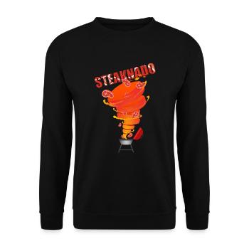 Steaknado - Sweat-shirt Unisexe - noir - Devant - Alina (178cm) & Michal (187cm)