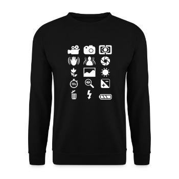 DSLR Camera icon - Unisex Sweatshirt - black - Front - Alina (178cm) & Michal (187cm)
