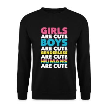 LGBT Pride Pan Gift Pansexual - Unisex Sweatshirt - black - Front - Alina (178cm) & Michal (187cm)