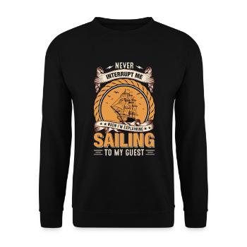 Yachtsegel, das lustiges Segelboot sagt - Unisex Pullover - Schwarz - Vorne - Alina (178cm) & Michal (187cm)