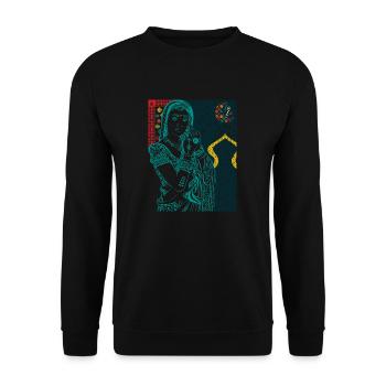 Hindu Frau - Unisex Pullover - Schwarz - Vorne - Alina (178cm) & Michal (187cm)