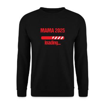 Maman 2025 Cadeau Femmes Dames Mère Enceinte - Sweat-shirt Unisexe - noir - Devant - Alina (178cm) & Michal (187cm)