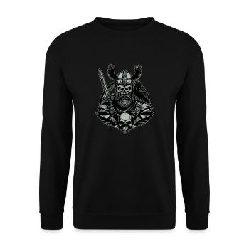 Vikings with Sword - Unisex Sweatshirt - black - Front - Alina (178cm) & Michal (187cm)