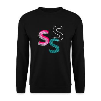 S Initial - Unisex Sweatshirt - black - Front - Alina (178cm) & Michal (187cm)