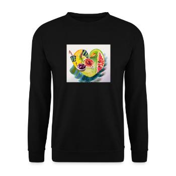 Obst fürs Herz - Unisex Pullover - Schwarz - Vorne - Alina (178cm) & Michal (187cm)