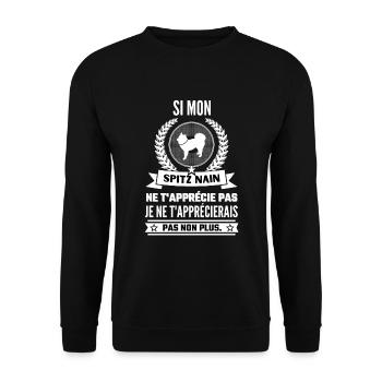 Si mon spitz nain ne t'apprécie pas - Sweat-shirt Unisexe - noir - Devant - Alina (178cm) & Michal (187cm)