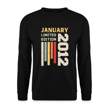 January 2012 - January 2012 Birthday Gift - Unisex Sweatshirt - black - Front - Alina (178cm) & Michal (187cm)