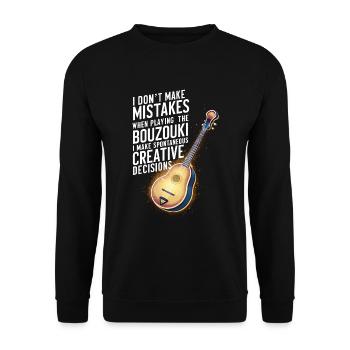 Bouzouki Instrument Gift - Unisex Sweatshirt - black - Front - Alina (178cm) & Michal (187cm)