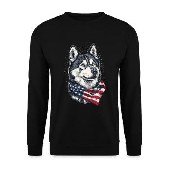 Alaskan Malamute - Unisex Pullover - Schwarz - Vorne - Alina (178cm) & Michal (187cm)