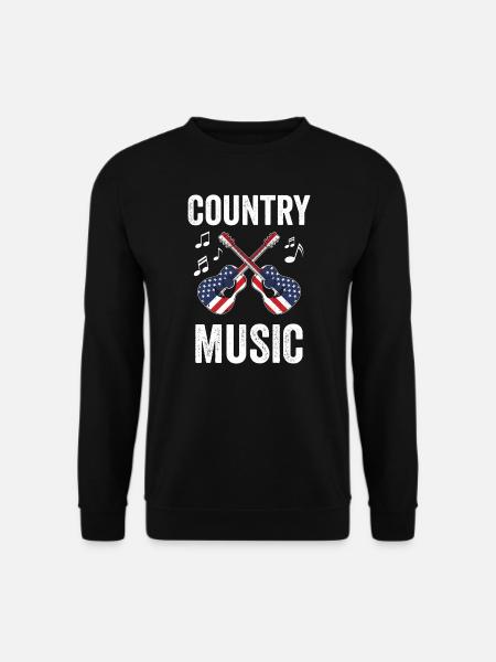 Country-Musik Amerikanische Flagge USA Gitarrenmusiker - Unisex Pullover - Schwarz