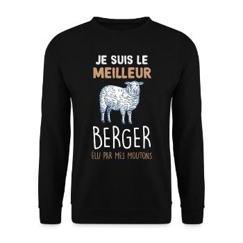 Le meilleur berger de moutons cadeau métier - Sweat-shirt Unisexe - noir - Devant - Alina (178cm) & Michal (187cm)