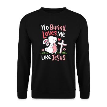 Nein liebt mich wie Jesus zitiert süßen Ostersonntag - Unisex Pullover - Schwarz - Vorne - Alina (178cm) & Michal (187cm)
