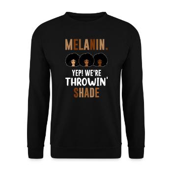 Womens Melanin We're Throwing Shade Black Pride - Unisex Sweatshirt - black - Front - Alina (178cm) & Michal (187cm)
