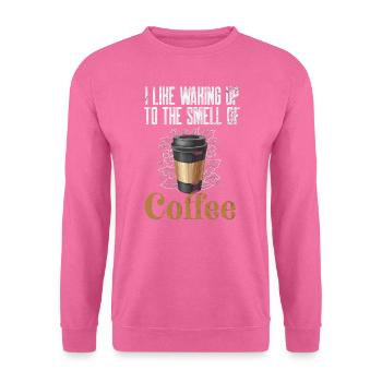 Morgenkaffee Aufwachen mit dem Geruch von Koffein - Unisex Pullover - Pink - Vorne