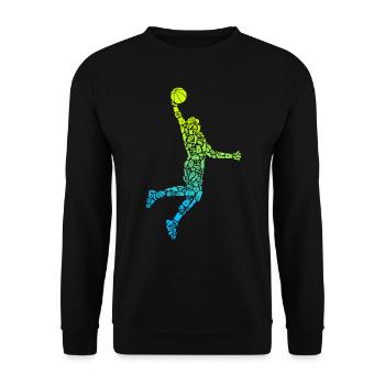 Basketballer Symbole Dunking Jungen Basketball - Unisex Pullover - Schwarz - Vorne - Alina (178cm) & Michal (187cm)