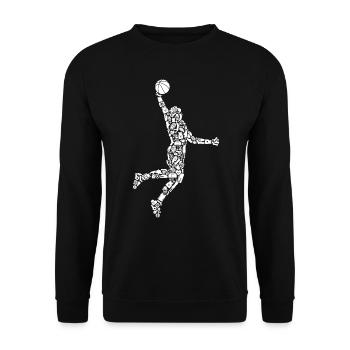 Basketball Symbole Dunking Jungen Basketballer - Unisex Pullover - Schwarz - Vorne - Alina (178cm) & Michal (187cm)