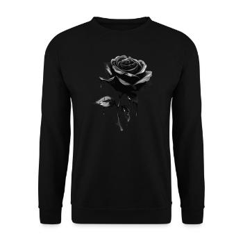 Schwarze Rose Goth Gothic - Unisex Pullover - Schwarz - Vorne - Alina (178cm) & Michal (187cm)