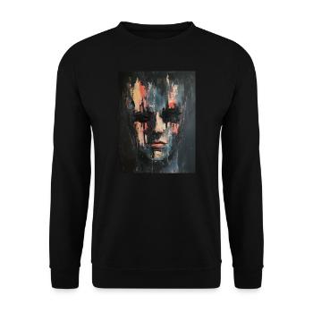 Abstract painting of a face - Unisex Sweatshirt - black - Front - Alina (178cm) & Michal (187cm)