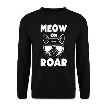 Meow or Roar - Unisex Pullover - Schwarz - Vorne - Alina (178cm) & Michal (187cm)