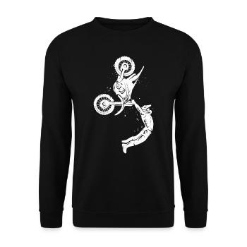 Dirt Biker Kids Motorcycle Men's Motocross Boys - Unisex Sweatshirt - black - Front - Alina (178cm) & Michal (187cm)