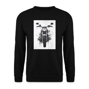 Motorcycle Banksy Style - Stencil - Black-White - Unisex Sweatshirt - black - Front - Alina (178cm) & Michal (187cm)
