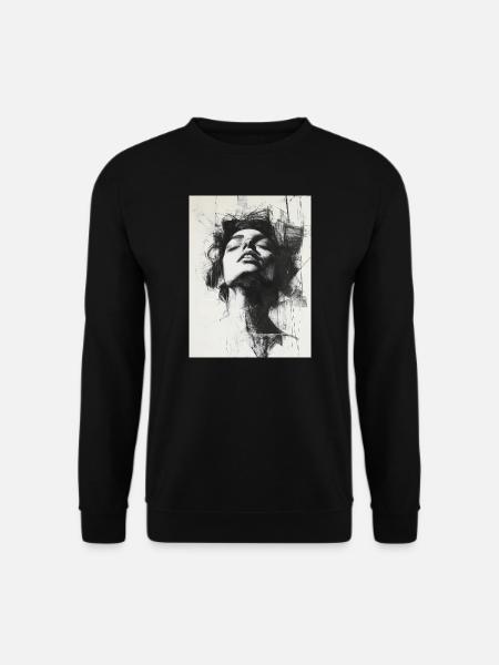 Banksy Gesicht - Abstrakte Frau - Zeichnung - Unisex Pullover - Schwarz