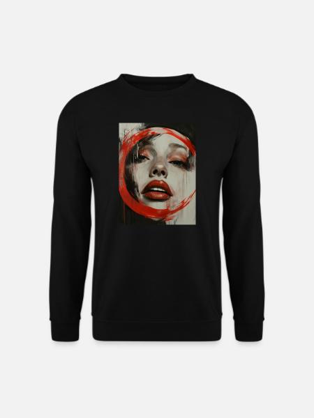 Face - Painting - Woman - Woman Face - Lips - Unisex Sweatshirt - black